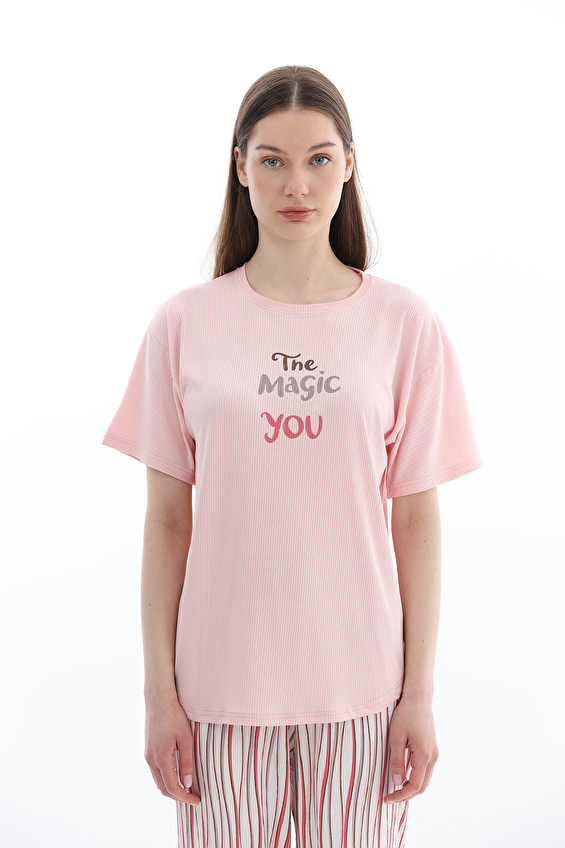 Shefame Kadın Oslo Kısa Kollu Pijama Takımı 261K7103PI Pudra Shefame Kadın Oslo Kısa Kollu Pijama Takımı 261K7103PI Pudra