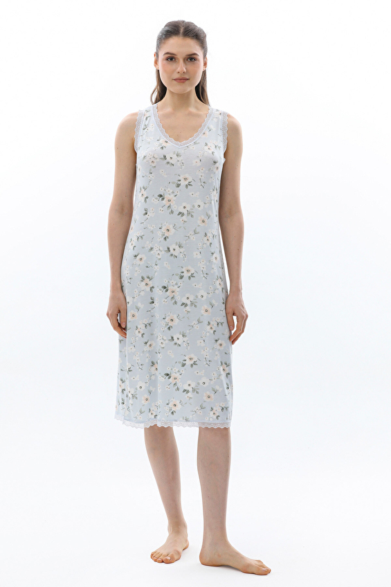 Shefame Kadın Sıfır Kol Kısa Gecelik 261K7113MB Mavi Shefame Kadın Sıfır Kol Kısa Gecelik 261K7113MB Mavi