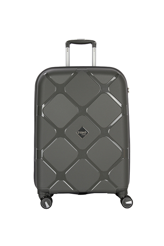 Travel Zone Çift Taraflı Fermuarlı Kapama Travel ZoneSert Valiz 25YTZ153PP990 60CM Gri Travel Zone Çift Taraflı Fermuarlı Kapama Travel ZoneSert Valiz 25YTZ153PP990 60CM Gri