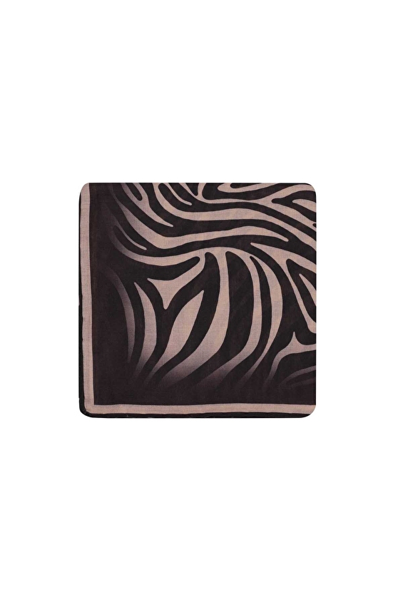 Shefame Kadın Eşarp 26KSF571ZEBRA Siyah/altın