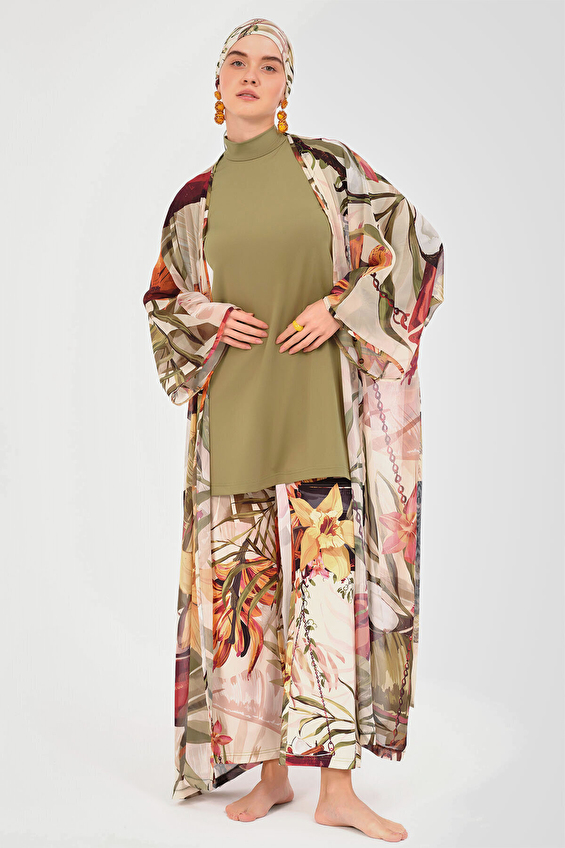 Alfasa Kadın Natural Desenli Pareo ALF7056 YSL Yeşil Alfasa Kadın Natural Desenli Pareo ALF7056 YSL Yeşil