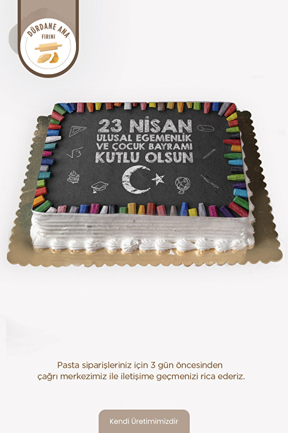 Dürdane Ana Fırını Milli Bayram Temalı Yaş Pasta 20 Kişilik