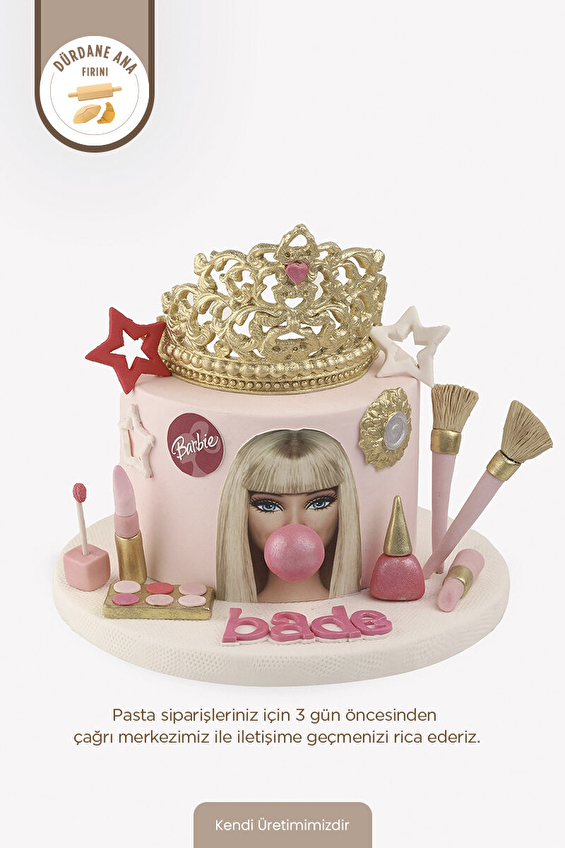 Dürdane Ana Fırını Barbie Kons. Şeker Hamurlu Yaş Pasta 12 Kişilik (Ön Siparişle)