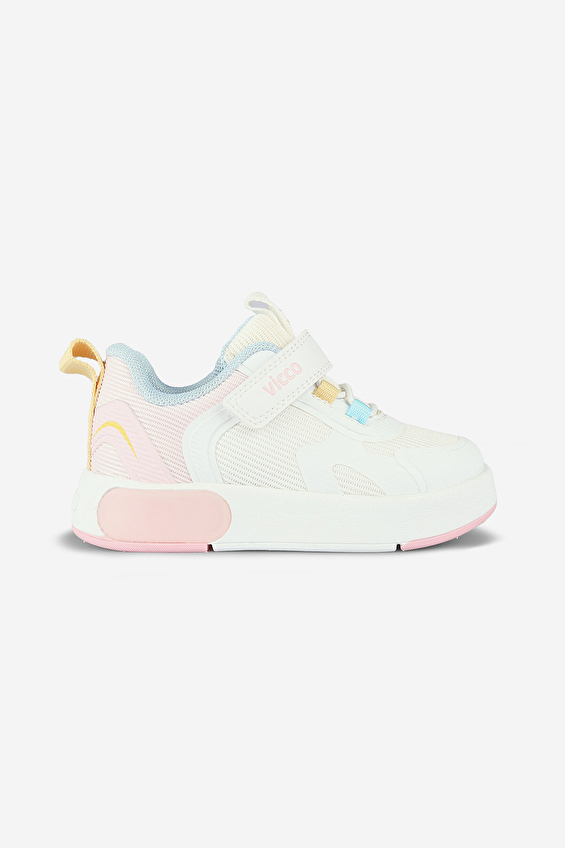 Vicco Cırtlı/Lastikli Çocuk Ayakkabı BABIL P Beyaz/pembe Vicco Cırtlı/Lastikli Çocuk Ayakkabı BABIL P Beyaz/pembe