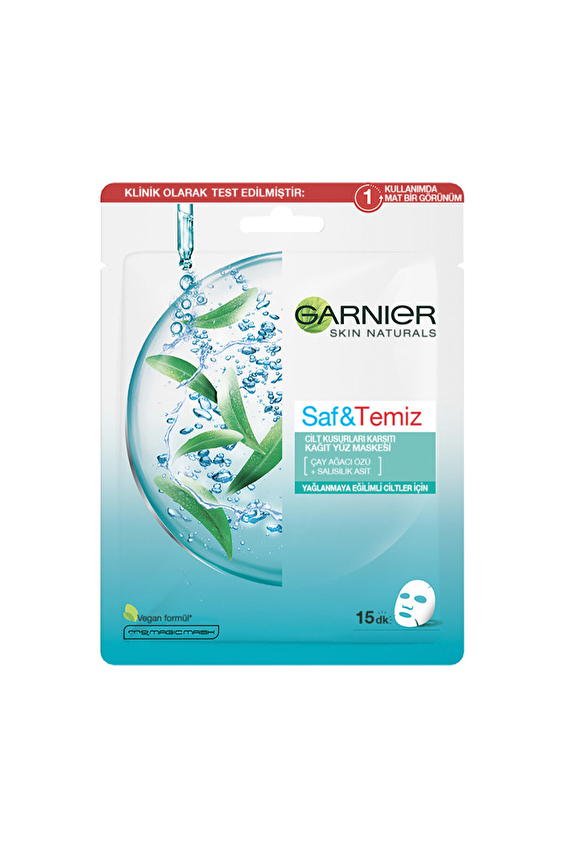 Garnier Saf&Temiz Cilt Kusurları Karşıtı Kağıt Yüz Maskesi Garnier Saf&Temiz Cilt Kusurları Karşıtı Kağıt Yüz Maskesi