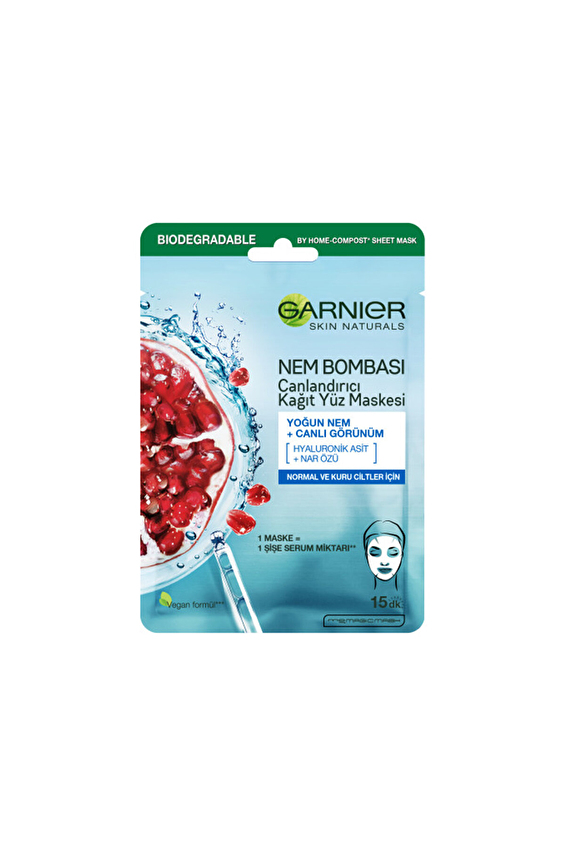 Garnier Nem Bombası Canlandırıcı Kağıt Yüz Maskesi Garnier Nem Bombası Canlandırıcı Kağıt Yüz Maskesi