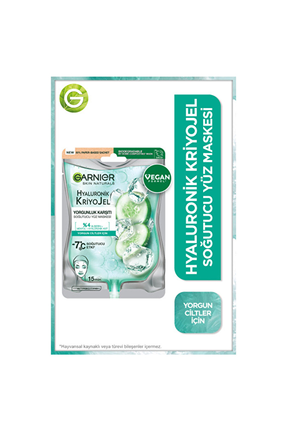Garnier Hyaluronik Kriyojel Yorgunluk Karşıtı Soğutucu Yüz Maskesi Garnier Hyaluronik Kriyojel Yorgunluk Karşıtı Soğutucu Yüz Maskesi