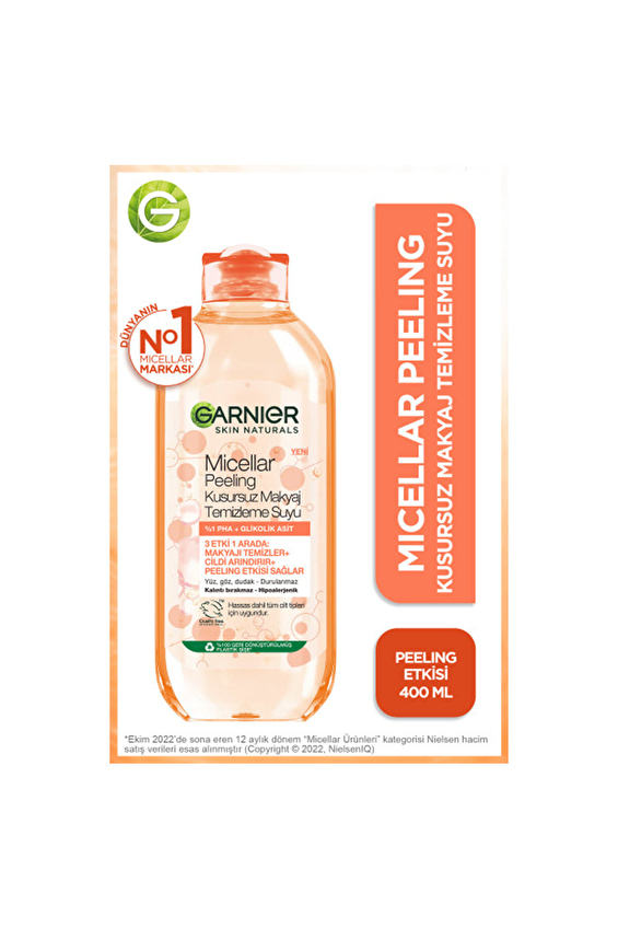 Garnier Micellar Peeling Kusursuz Makyaj Temizleme Suyu 400 ML Garnier Micellar Peeling Kusursuz Makyaj Temizleme Suyu 400 ML