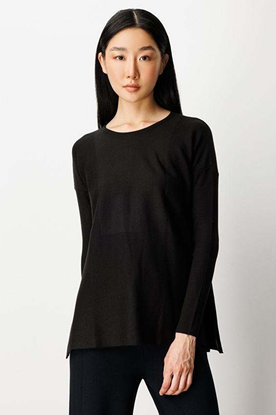 Onfashion Regular Fit Sıfır Yaka Triko Uzun Kol Kadın Kazak 65318 Siyah Onfashion Regular Fit Sıfır Yaka Triko Uzun Kol Kadın Kazak 65318 Siyah