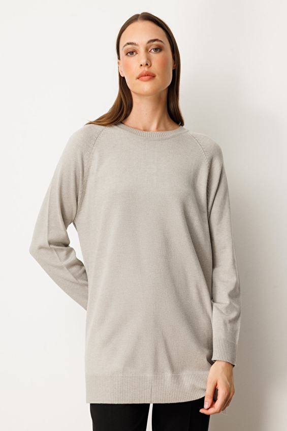 Onfashion Regular Fit Sıfır Yaka Uzun Kol Dokuma Kadın Kazak 65413 Gri Onfashion Regular Fit Sıfır Yaka Uzun Kol Dokuma Kadın Kazak 65413 Gri