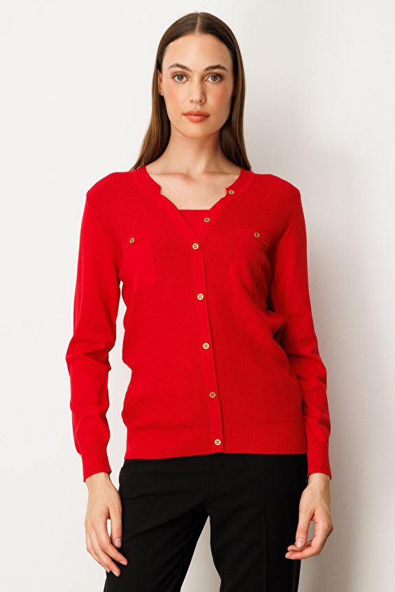 Onfashion Regular Fit Uzun Kol Hakim Yaka Dokuma Kadın Kazak 65357 Kırmızı Onfashion Regular Fit Uzun Kol Hakim Yaka Dokuma Kadın Kazak 65357 Kırmızı