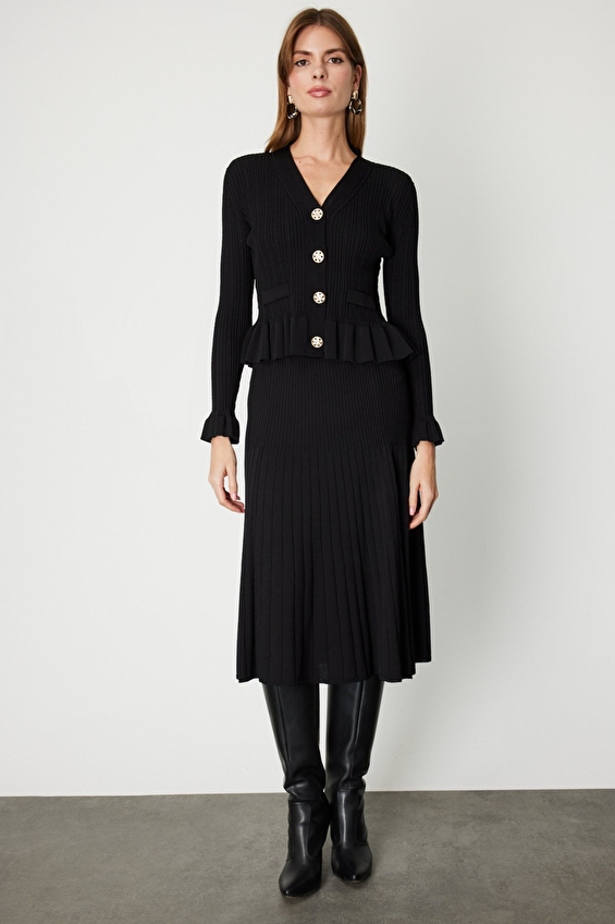 Onfashion Regular Fit Triko Lastikli Bel Kadın Etek 69201 Siyah Onfashion Regular Fit Triko Lastikli Bel Kadın Etek 69201 Siyah