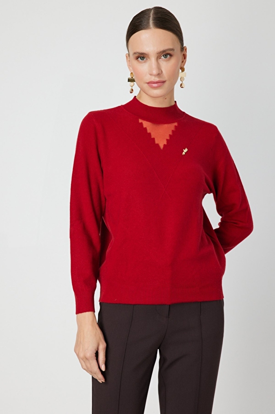 Onfashion Regular Fit Sıfır Yaka Triko Uzun Kol Kadın Kazak 60342 Kırmızı Onfashion Regular Fit Sıfır Yaka Triko Uzun Kol Kadın Kazak 60342 Kırmızı