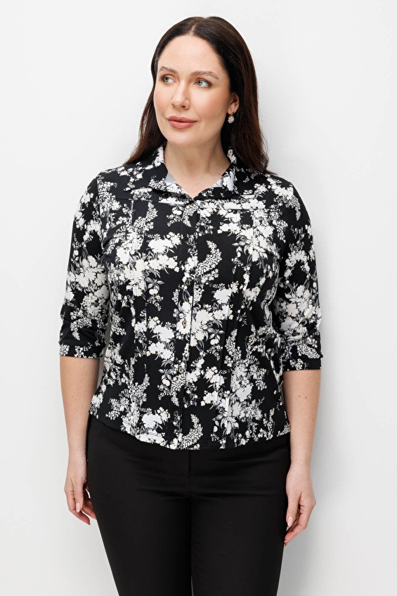 Onfashion Polo Yaka Yarım Kol Dokuma Kadın Bluz 71340 Siyah Onfashion Polo Yaka Yarım Kol Dokuma Kadın Bluz 71340 Siyah