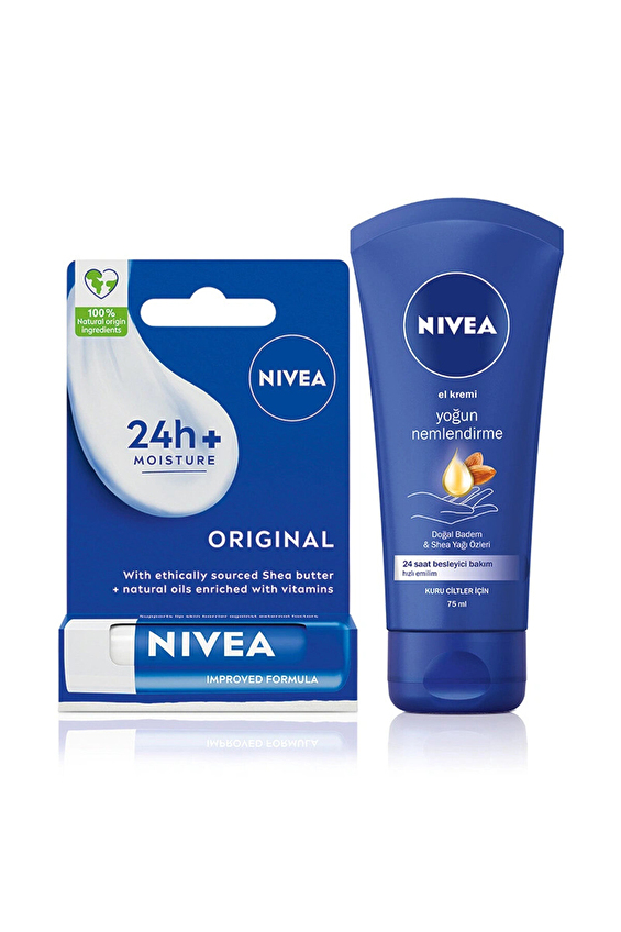 Nivea Besleyici El Kremi 75 ml+ Nivea Essential Dudak Bakım Kremi