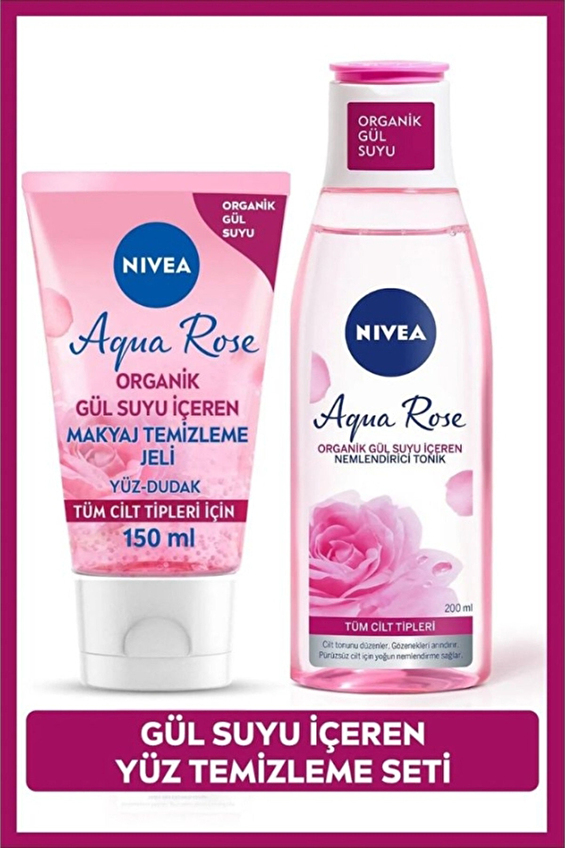 Nivea Aqua Rose Tonik 200 ml + Köpük 150 ml Nivea Aqua Rose Tonik 200 ml + Köpük 150 ml