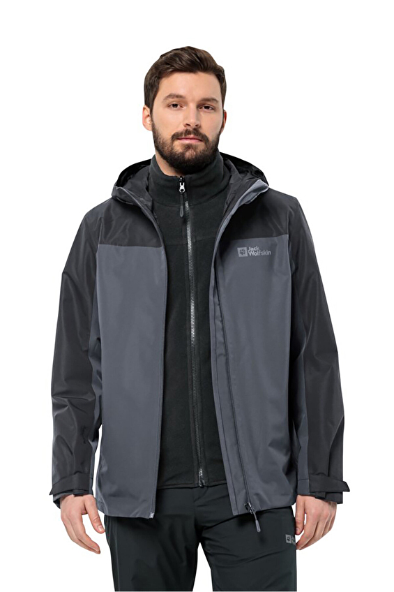 Jack Wolfskin Erkek Taubenberg 3IN1 Outdoor Ceket 1115311 6350 Gri Jack Wolfskin Erkek Taubenberg 3IN1 Outdoor Ceket 1115311 6350 Gri