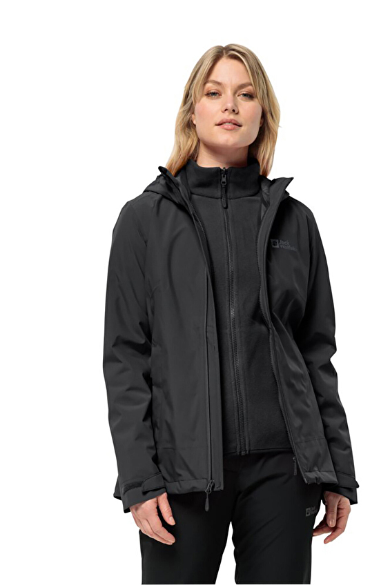 Jack Wolfskin Kadın Moonrise 3in1 Outdoor Ceket 1115621 6000 Siyah Jack Wolfskin Kadın Moonrise 3in1 Outdoor Ceket 1115621 6000 Siyah