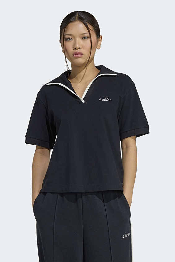 Adidas Kadın Polo Yaka Tişört KC3998 Siyah Adidas Kadın Polo Yaka Tişört KC3998 Siyah