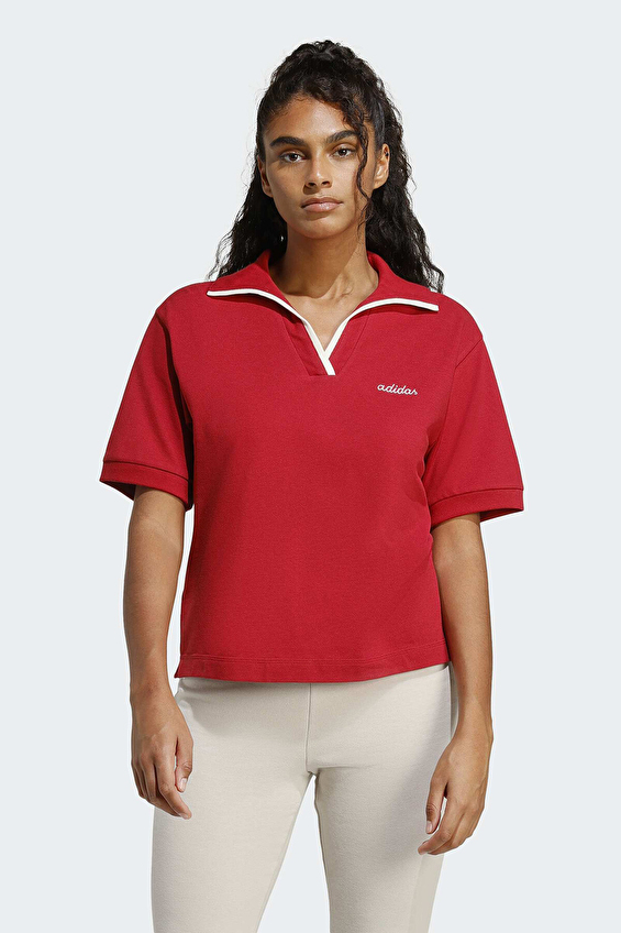 Adidas Kadın Polo Yaka Tişört KC4000 Bordo Adidas Kadın Polo Yaka Tişört KC4000 Bordo