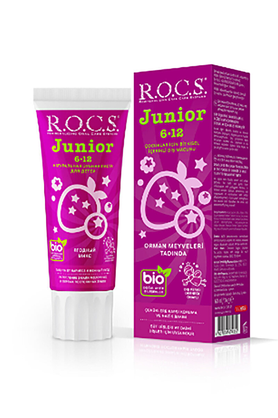 Rocs Junior 6-12 Yaş Orman Meyveli Diş Macunu 60ml Rocs Junior 6-12 Yaş Orman Meyveli Diş Macunu 60ml