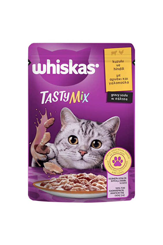 Whiskas Tasty Mix Kuzulu ve Hindili 85 gr Yetişkin Kedi Yaş Maması