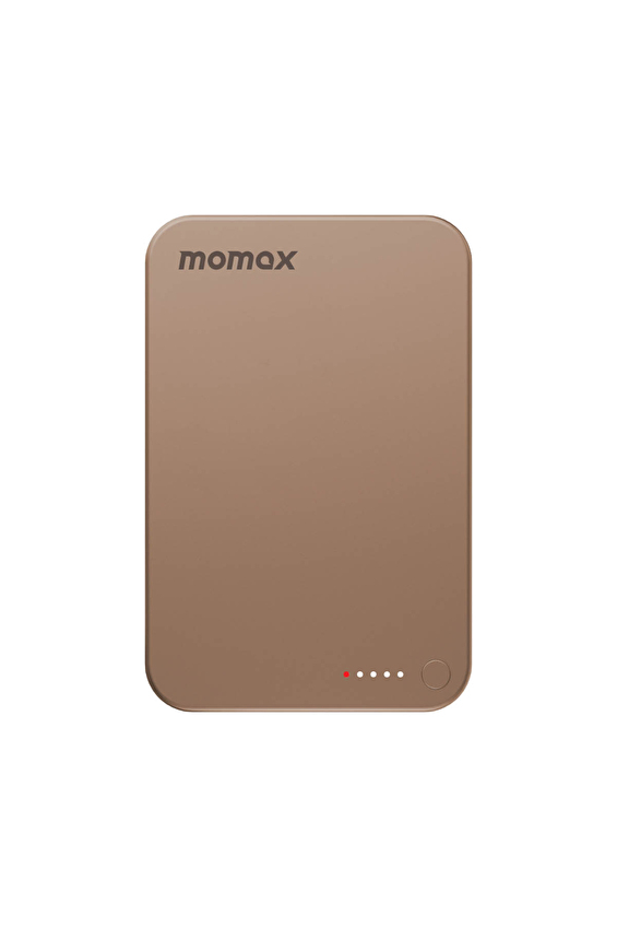 Momax IP116AL2 Q.Mag X 5000mAh Wireless Taşınabilir Şarj Cihazı Desert Titanyum