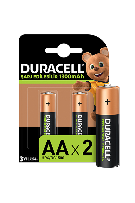 Duracell Şarj Edilebilir 1300mAh 2'li Kalem Pil Duracell Şarj Edilebilir 1300mAh 2'li Kalem Pil