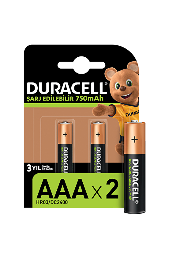 Duracell Şarj Edilebilir 750mAh 2'li İnce Pil Duracell Şarj Edilebilir 750mAh 2'li İnce Pil