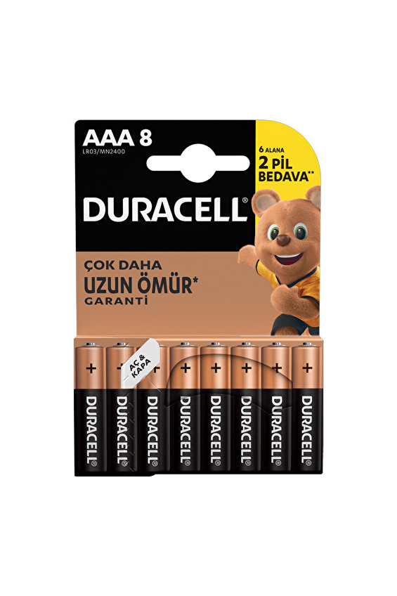 Duracell Basic Alkalin AAA 8'li İnce Pil Duracell Basic Alkalin AAA 8'li İnce Pil