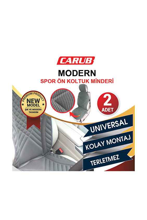 Carub Oto Koltuk Modern Spor Minder 2'li Gri