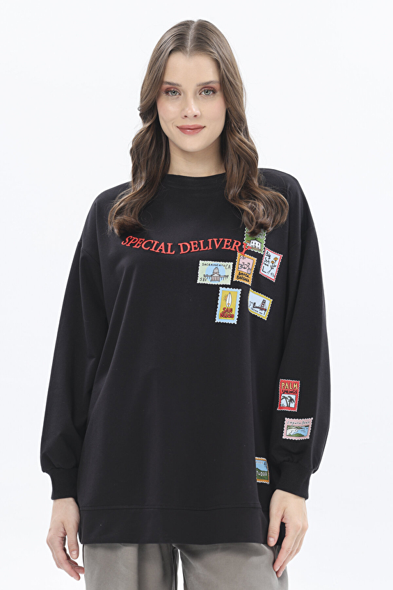 İkoll Kadın Sweatshirt 0034841 Siyah İkoll Kadın Sweatshirt 0034841 Siyah