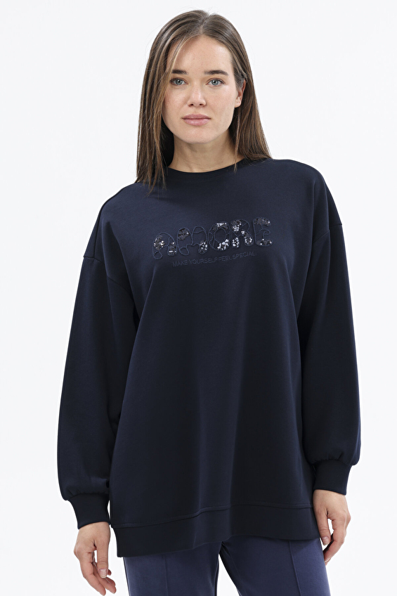 İkoll Kadın Sweatshirt 0035968 Lacivert İkoll Kadın Sweatshirt 0035968 Lacivert