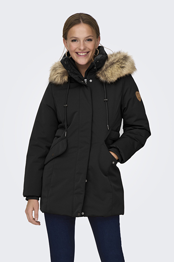 Only Relax Fit Düğmeli Uzun Kol Kapüşonlu Kadın Mont 15300627 Antrasit Only Relax Fit Düğmeli Uzun Kol Kapüşonlu Kadın Mont 15300627 Antrasit