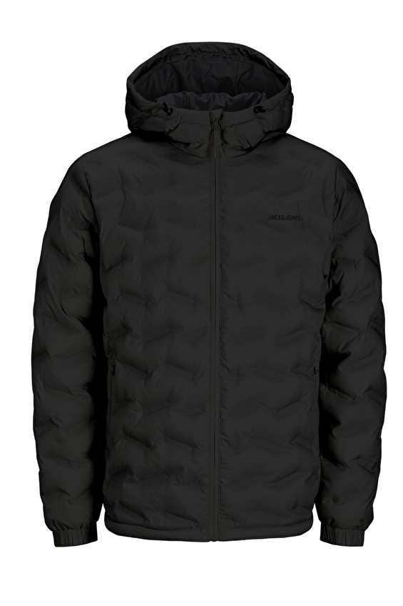 Jack&Jones Kapüşonlu Erkek Win Quilted Mont 12250429 BLACK Siyah