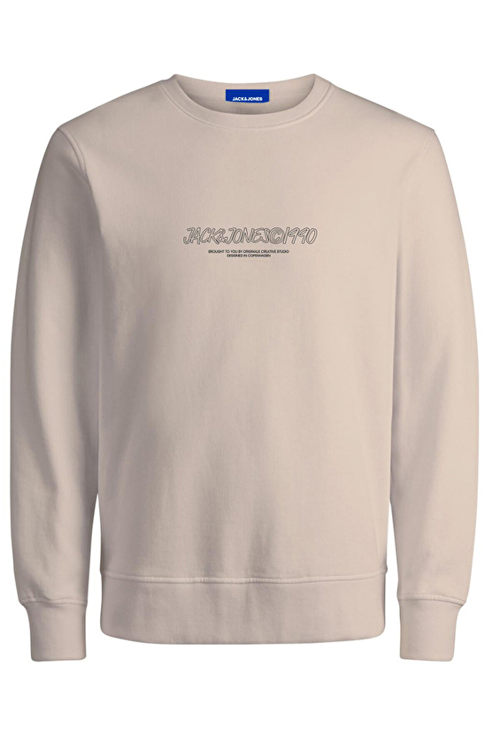Jack&Jones Erkek Sweatshirt 12266942 BUTTERCREAM Krem