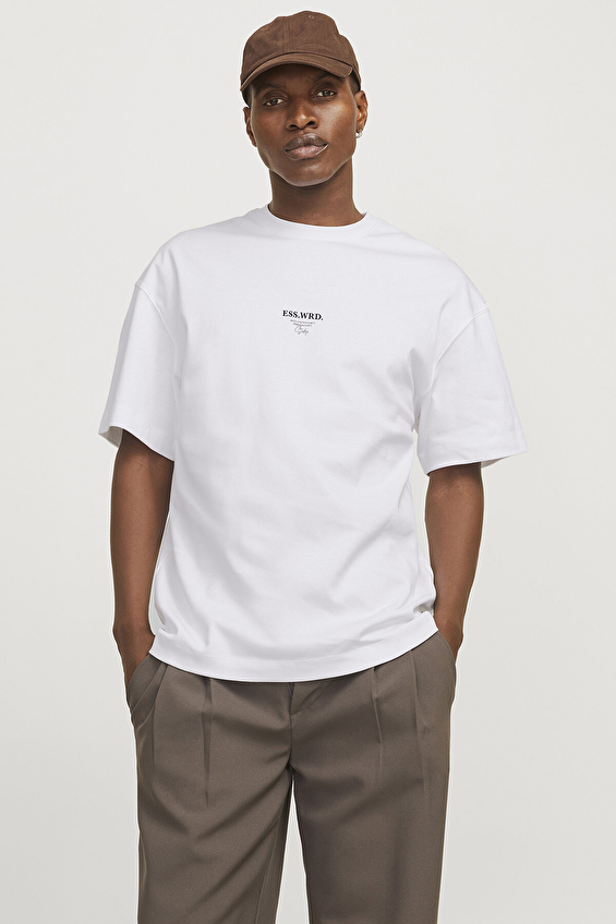 Jack&Jones Erkek Tişört 12270638 WHITE Beyaz Jack&Jones Erkek Tişört 12270638 WHITE Beyaz