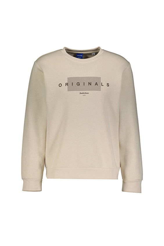 Jack&Jones Erkek Sweatshirt 12275175 MOONBEAM Bej Jack&Jones Erkek Sweatshirt 12275175 MOONBEAM Bej
