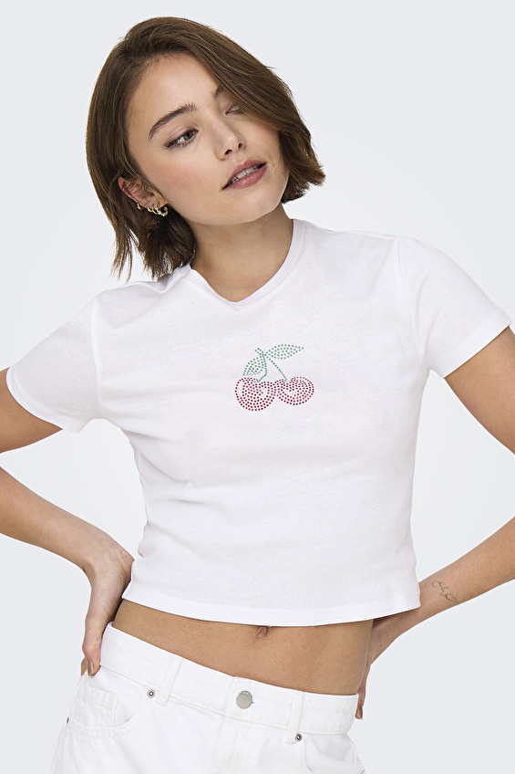 Only Regular Fit O Yaka Kısa Kollu Kadın Tişört 15346419 Beyaz Only Regular Fit O Yaka Kısa Kollu Kadın Tişört 15346419 Beyaz