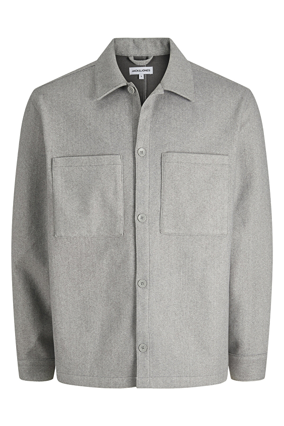 Jack&Jones Erkek Gömlek 12280522 LIGHT GREY MELANGE Gri