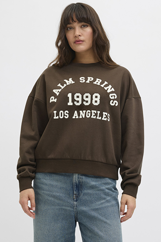 JJXX Kadın Sweatshirt 12260608 Kahverengi JJXX Kadın Sweatshirt 12260608 Kahverengi