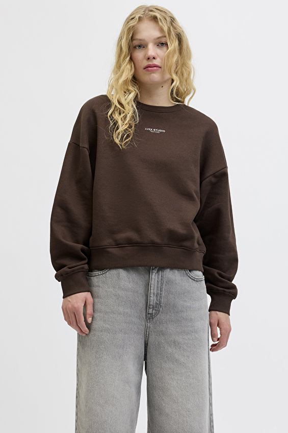 JJXX Kadın Sweatshirt 12280154 Kahverengi JJXX Kadın Sweatshirt 12280154 Kahverengi