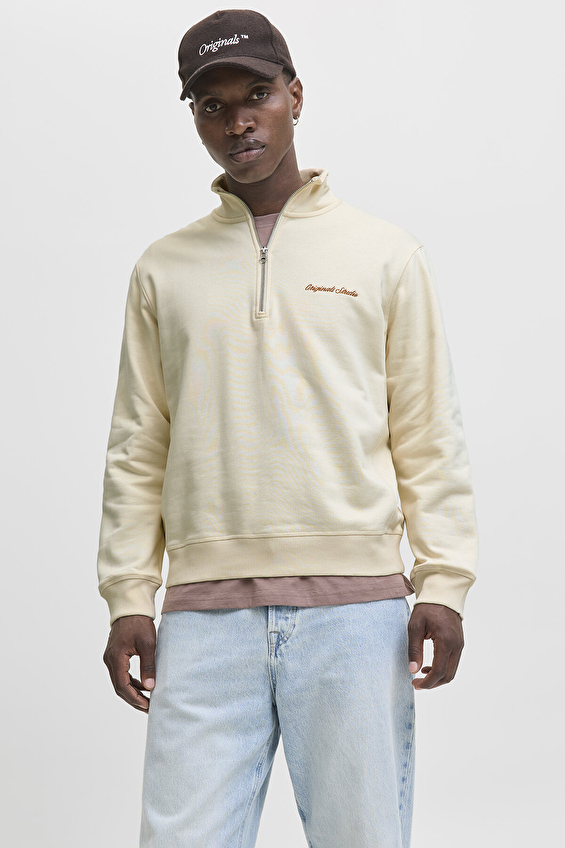 Jack&Jones Erkek Sweatshirt 12282899 ANTIQUE WHITE Krem Jack&Jones Erkek Sweatshirt 12282899 ANTIQUE WHITE Krem