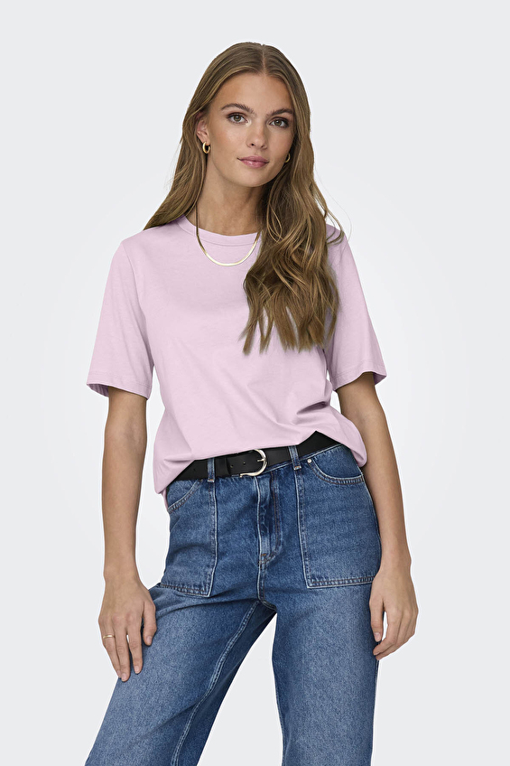 Only Regular Fit Straight Fit O Yaka Kısa Kollu Kadın Tişört 15270390 Pembe Only Regular Fit Straight Fit O Yaka Kısa Kollu Kadın Tişört 15270390 Pembe