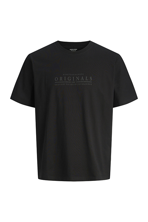 Jack&Jones Regular Fit Bisiklet Yaka Kısa Kol Erkek Tişört 12290315 BLACK Siyah