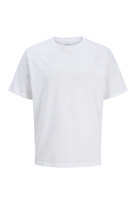 Jack&Jones Regular Fit Bisiklet Yaka Kısa Kol Erkek Tişört 12290315 BRIGHT WHITE Beyaz