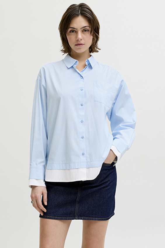 JJXX Kadın Gömlek 12290670 Mavi JJXX Kadın Gömlek 12290670 Mavi