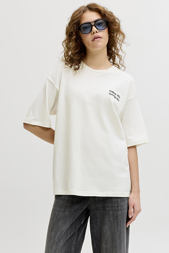 JJXX Kadın Tişört 12294723 Krem JJXX Kadın Tişört 12294723 Krem