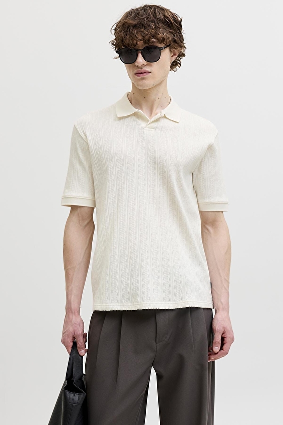 Jack&Jones Erkek Polo Tişört 12307935 Cloud Dancer Beyaz Jack&Jones Erkek Polo Tişört 12307935 Cloud Dancer Beyaz