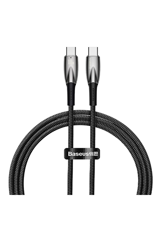 Baseus Glimmer 100W Type-C to Type-C Kablo 1m.-Siyah Baseus Glimmer 100W Type-C to Type-C Kablo 1m.-Siyah